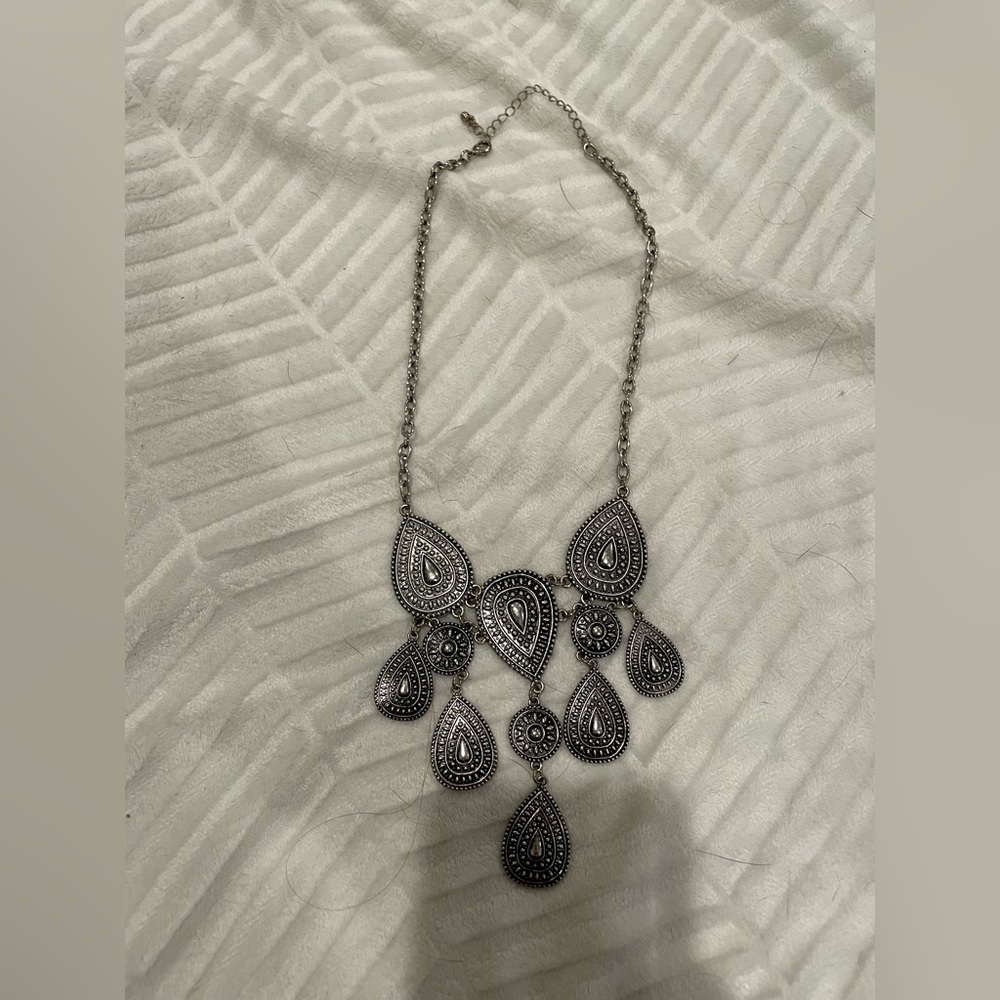 Silver statement necklace